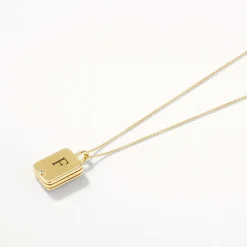 Clearance Engravable Rectangle Flip Locket Necklace in Gold Gifts For Her | Engravable Jewellery