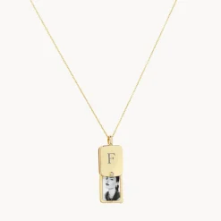 Clearance Engravable Rectangle Flip Locket Necklace in Gold Gifts For Her | Engravable Jewellery