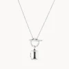 Online Engravable Rectangle Locket Fob Chain Necklace in Silver Engravable Jewellery | Locket Jewellery