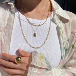 Sale Engravable Rectangle Locket Necklace in Gold Best Selling Gifts | Engravable Jewellery