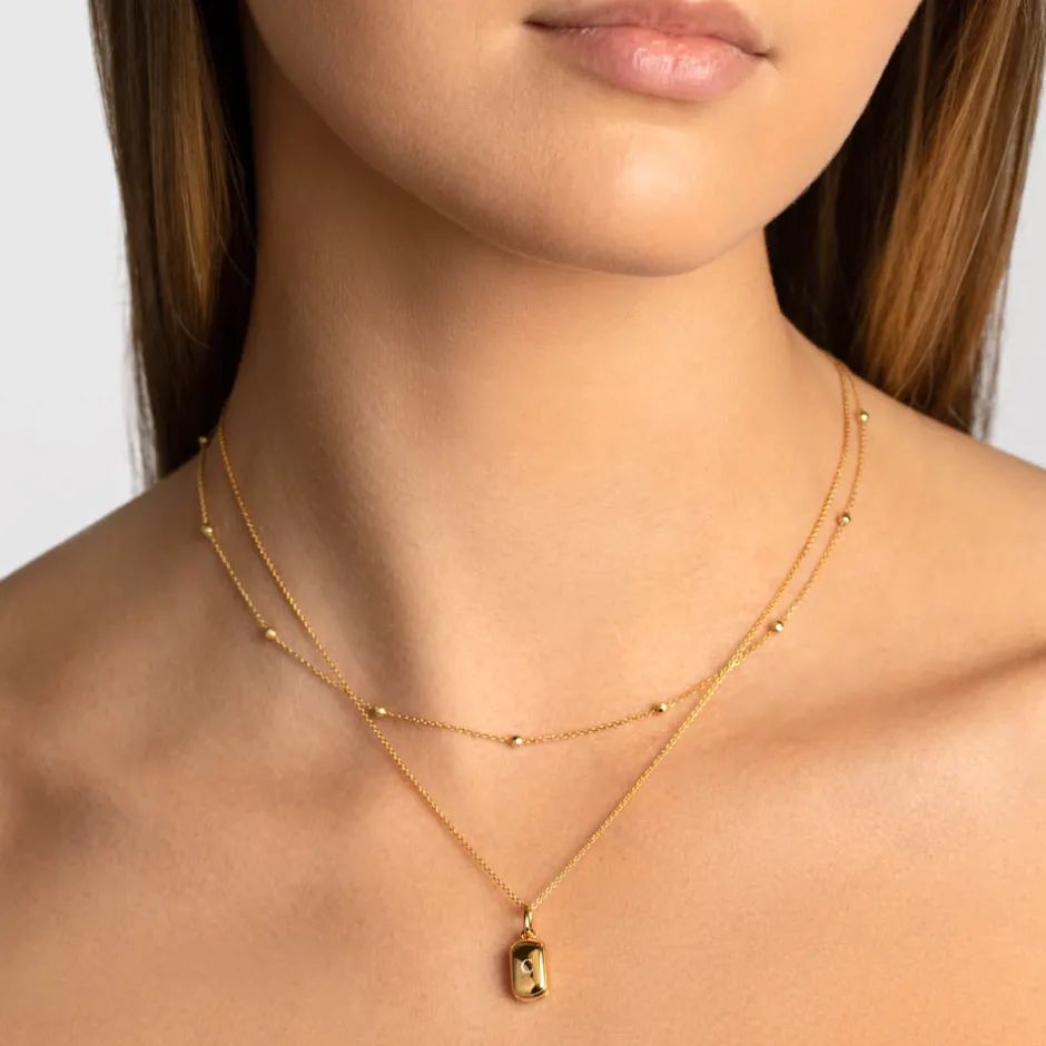 Sale Engravable Rectangle Locket Necklace in Gold Best Selling Gifts | Engravable Jewellery