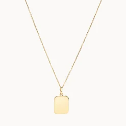 Discount Engravable Rectangle Necklace in 10k Gold Bridal Gifts | Best Friend Gifts