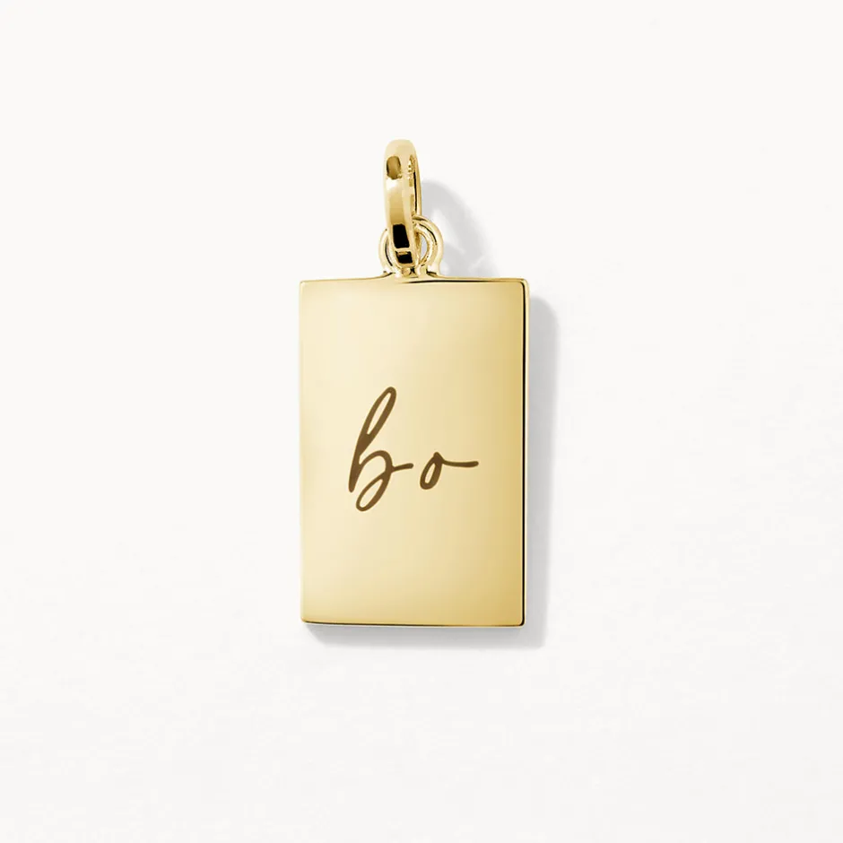 Sale Engravable Rectangle Pendant in Gold Best Selling Gifts | Engravable Jewellery