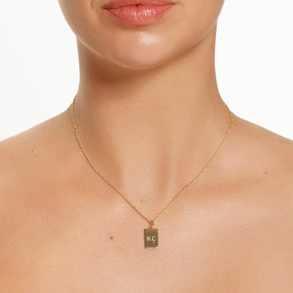 Sale Engravable Rectangle Pendant in Gold Best Selling Gifts | Engravable Jewellery