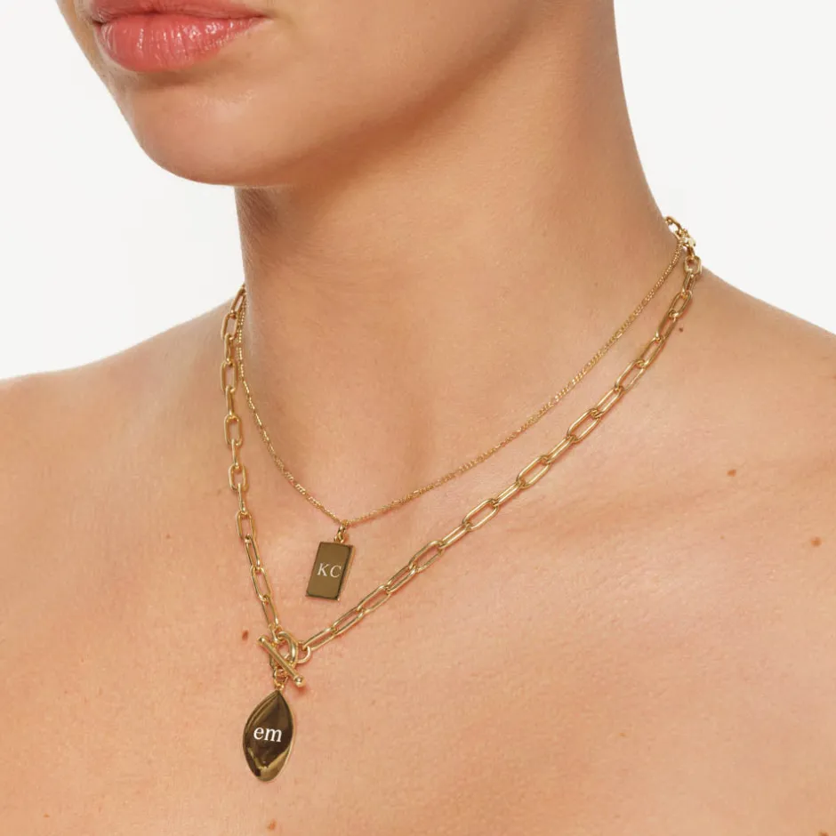 Sale Engravable Rectangle Pendant in Gold Best Selling Gifts | Engravable Jewellery