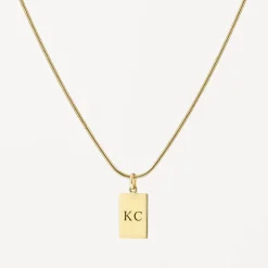 Sale Engravable Rectangle Pendant in Gold Best Selling Gifts | Engravable Jewellery