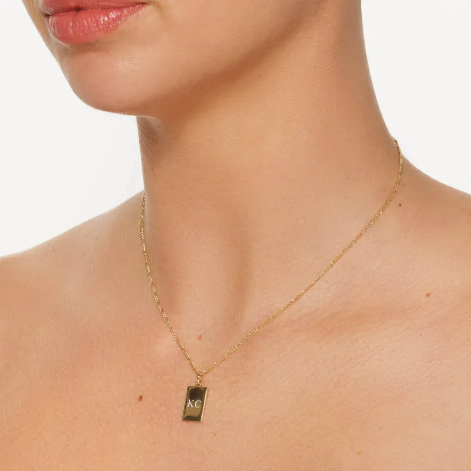 Sale Engravable Rectangle Pendant in Gold Best Selling Gifts | Engravable Jewellery