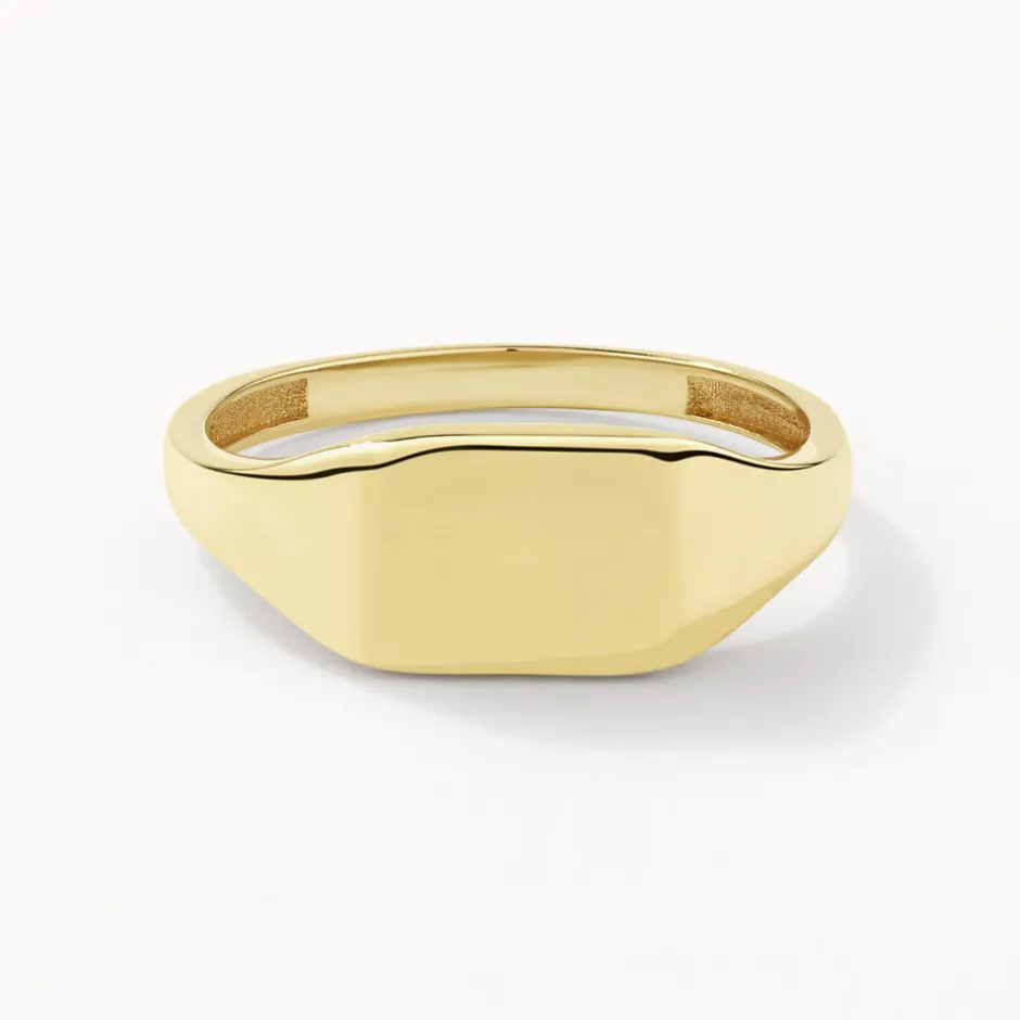 Clearance Engravable Rectangle Signet Pinky Ring in 10k Gold Engravable Jewellery | Rings