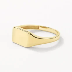 Clearance Engravable Rectangle Signet Pinky Ring in 10k Gold Engravable Jewellery | Rings