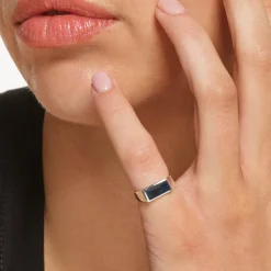 Clearance Engravable Rectangle Signet Pinky Ring in Silver Best Selling Gifts | Engravable Jewellery