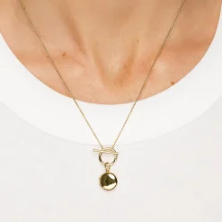 New Engravable Round Locket Fob Chain Necklace in Gold Engravable Jewellery | Locket Jewellery