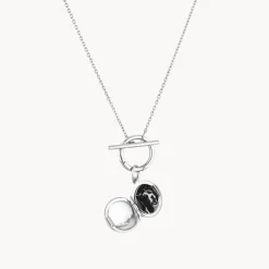 Discount Engravable Round Locket Fob Chain Necklace in Silver Engravable Jewellery | Locket Jewellery