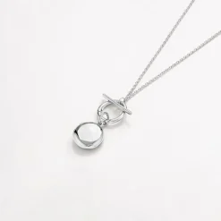 Discount Engravable Round Locket Fob Chain Necklace in Silver Engravable Jewellery | Locket Jewellery