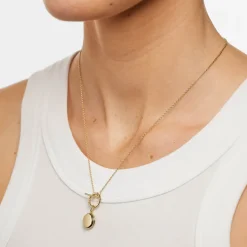 New Engravable Round Locket Fob Chain Necklace in Gold Engravable Jewellery | Locket Jewellery