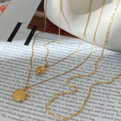 Hot Engravable Square Locket Necklace in Gold Best Selling Gifts | Gifts For Her