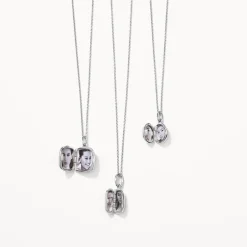 Best Engravable Square Locket Necklace in Silver Best Selling Gifts | Gifts For Her
