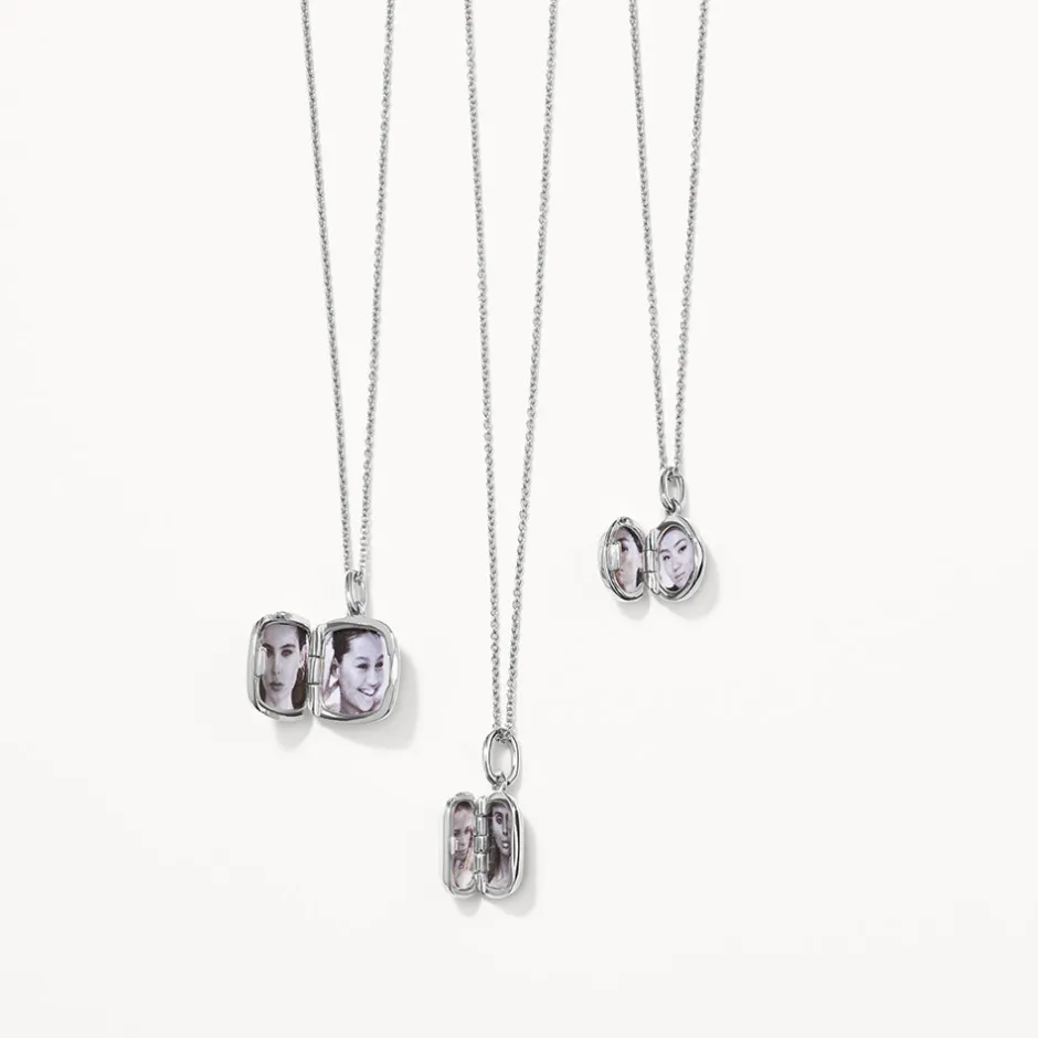Best Engravable Square Locket Necklace in Silver Best Selling Gifts | Gifts For Her