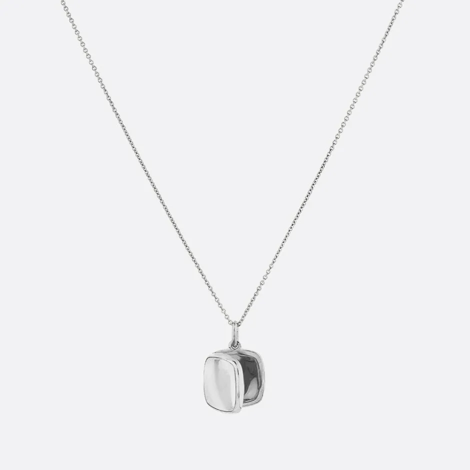 Best Engravable Square Locket Necklace in Silver Best Selling Gifts | Gifts For Her