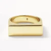 Best Engravable Square Unisex Signet Ring in Gold Engravable Jewellery | 18k Fine Gold Plated