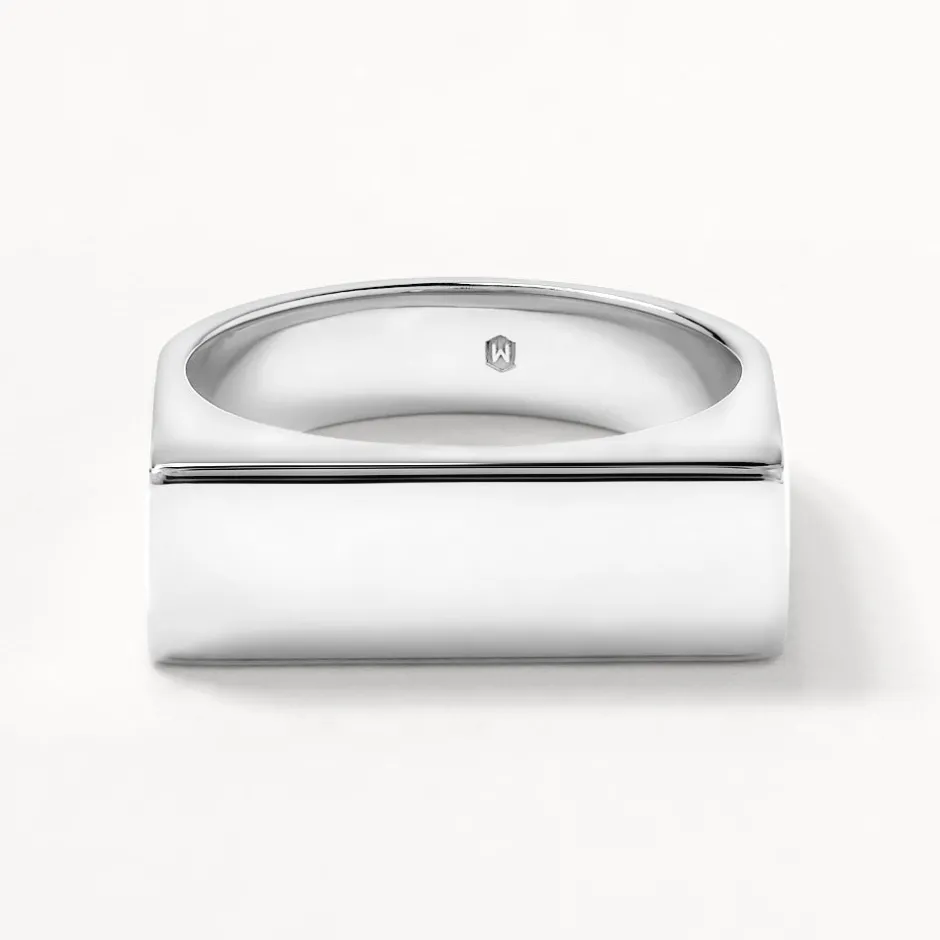 New Engravable Square Unisex Signet Ring in Silver Engravable Jewellery | 925 Sterling Silver