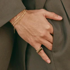 Best Engravable Square Unisex Signet Ring in Gold Engravable Jewellery | 18k Fine Gold Plated
