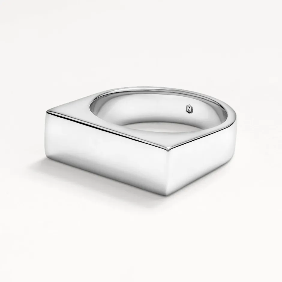 New Engravable Square Unisex Signet Ring in Silver Engravable Jewellery | 925 Sterling Silver