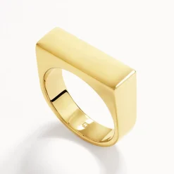 Best Engravable Square Unisex Signet Ring in Gold Engravable Jewellery | 18k Fine Gold Plated