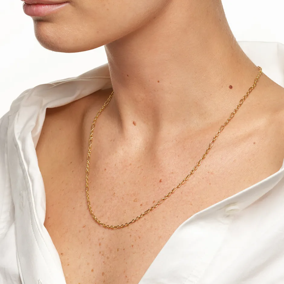 Fashion Figaro Paperclip Necklace in Gold 18k Fine Gold Plated | Necklaces & Pendants