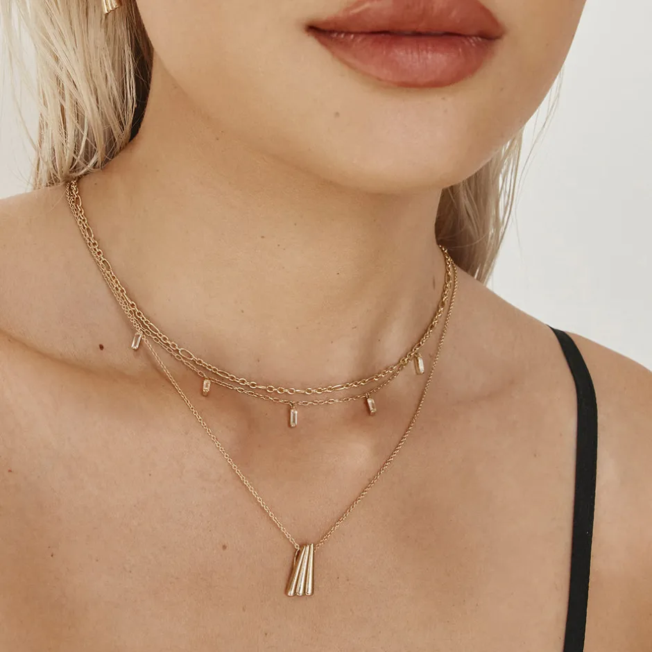 Fashion Figaro Paperclip Necklace in Gold 18k Fine Gold Plated | Necklaces & Pendants