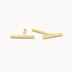 Clearance Fine Bar Stud Earrings in 10k Gold Bridal Gifts | 10k Gold