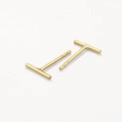 Clearance Fine Bar Stud Earrings in 10k Gold Bridal Gifts | 10k Gold