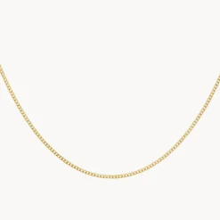 Sale Fine Curb Chain Necklace in Gold 18k Fine Gold Plated | Necklaces & Pendants