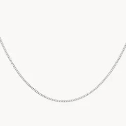 Fashion Fine Curb Chain Necklace in Silver 925 Sterling Silver | Necklaces & Pendants