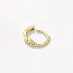 Discount Fine Diamond Helix Huggie Single Earring in 10k Gold Earrings | Diamond Earrings