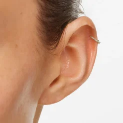 Discount Fine Diamond Helix Huggie Single Earring in 10k Gold Earrings | Diamond Earrings