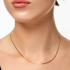Fashion Fine Flat Anchor Chain Necklace in Gold Gifts For Him | 18k Fine Gold Plated