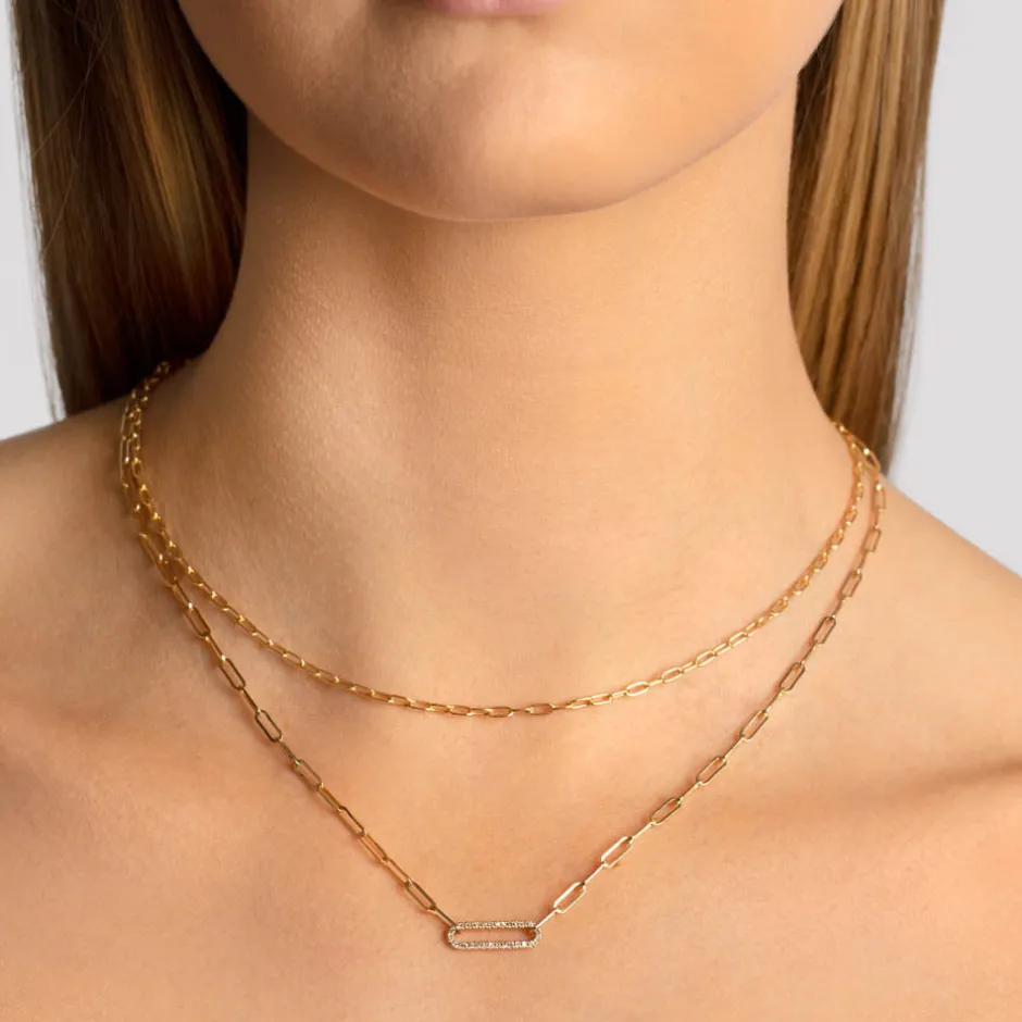 Online Fine Paperclip Chain Necklace in 10k Gold 10k Gold | Necklaces & Pendants