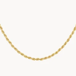 Discount Fine Rope Chain Necklace in Gold Gifts For Him | 18k Fine Gold Plated