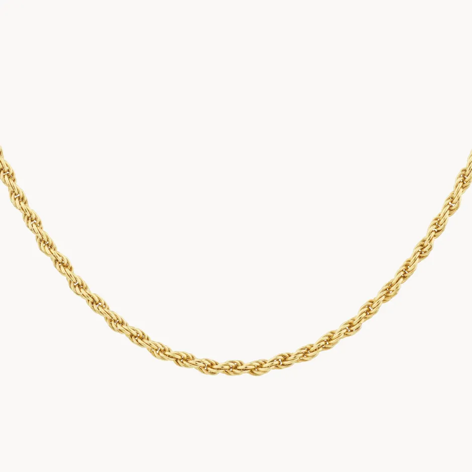 Discount Fine Rope Chain Necklace in Gold Gifts For Him | 18k Fine Gold Plated