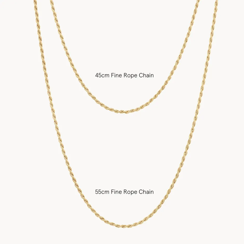 Discount Fine Rope Chain Necklace in Gold Gifts For Him | 18k Fine Gold Plated