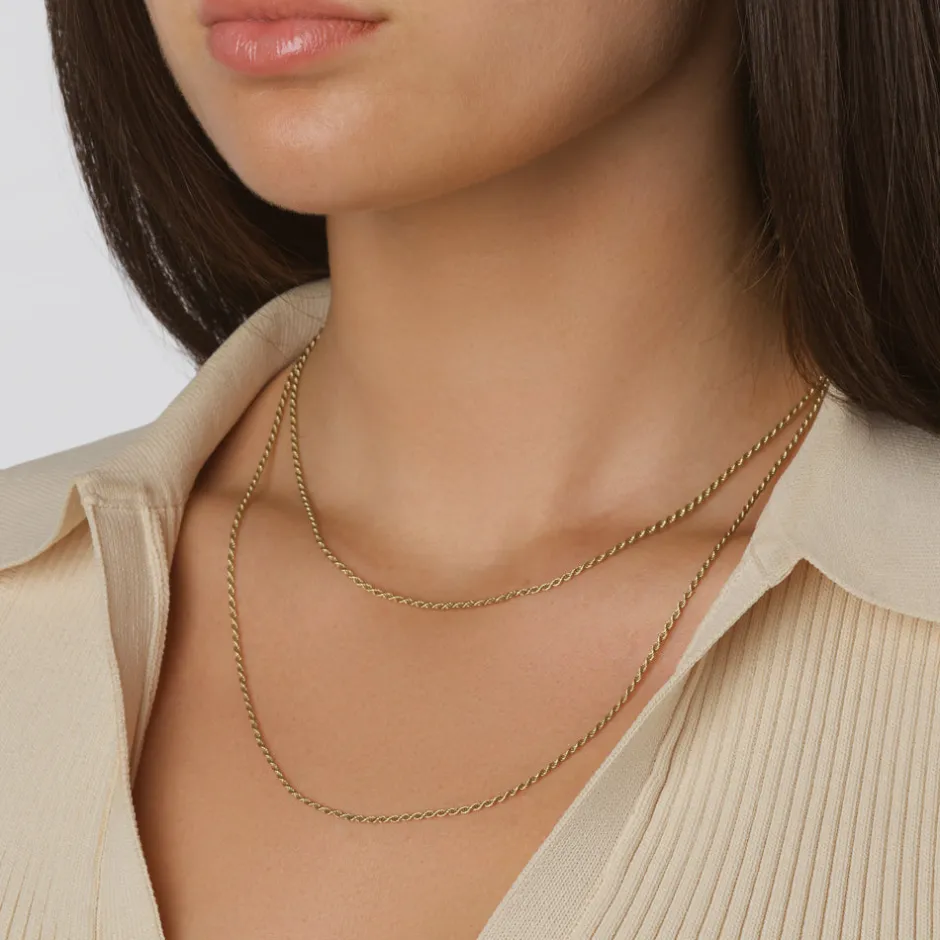 Discount Fine Rope Chain Necklace in Gold Gifts For Him | 18k Fine Gold Plated