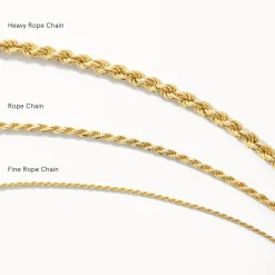 Discount Fine Rope Chain Necklace in Gold Gifts For Him | 18k Fine Gold Plated