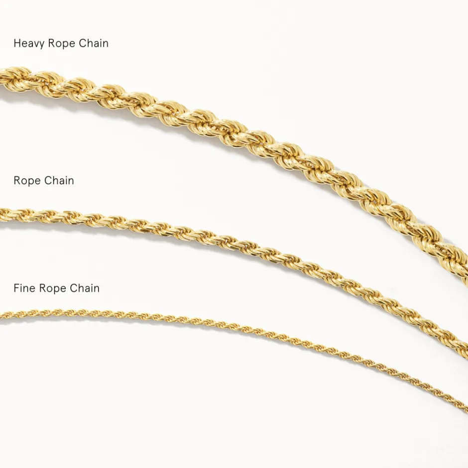 Discount Fine Rope Chain Necklace in Gold Gifts For Him | 18k Fine Gold Plated