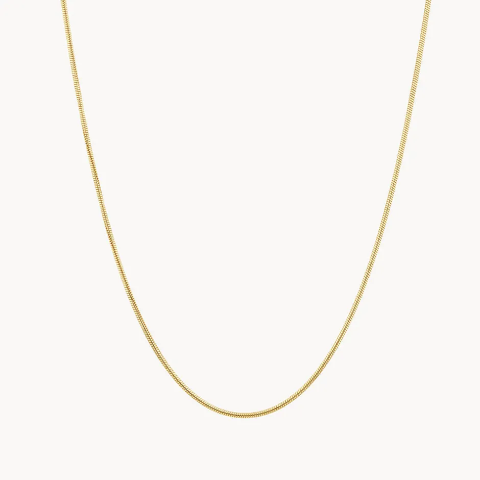 New Fine Snake Chain Necklace in Gold Gifts For Him | 18k Fine Gold Plated