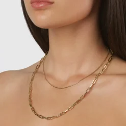 New Fine Snake Chain Necklace in Gold Gifts For Him | 18k Fine Gold Plated