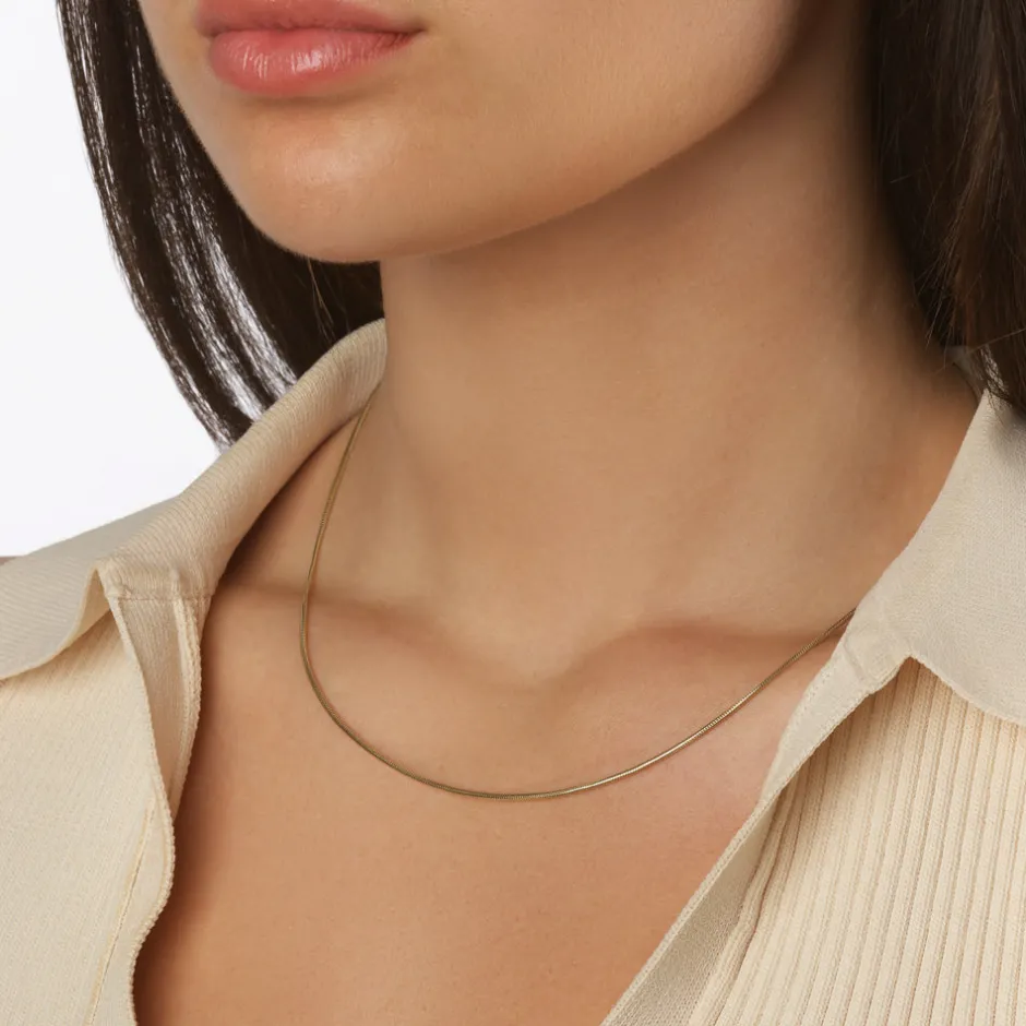 New Fine Snake Chain Necklace in Gold Gifts For Him | 18k Fine Gold Plated