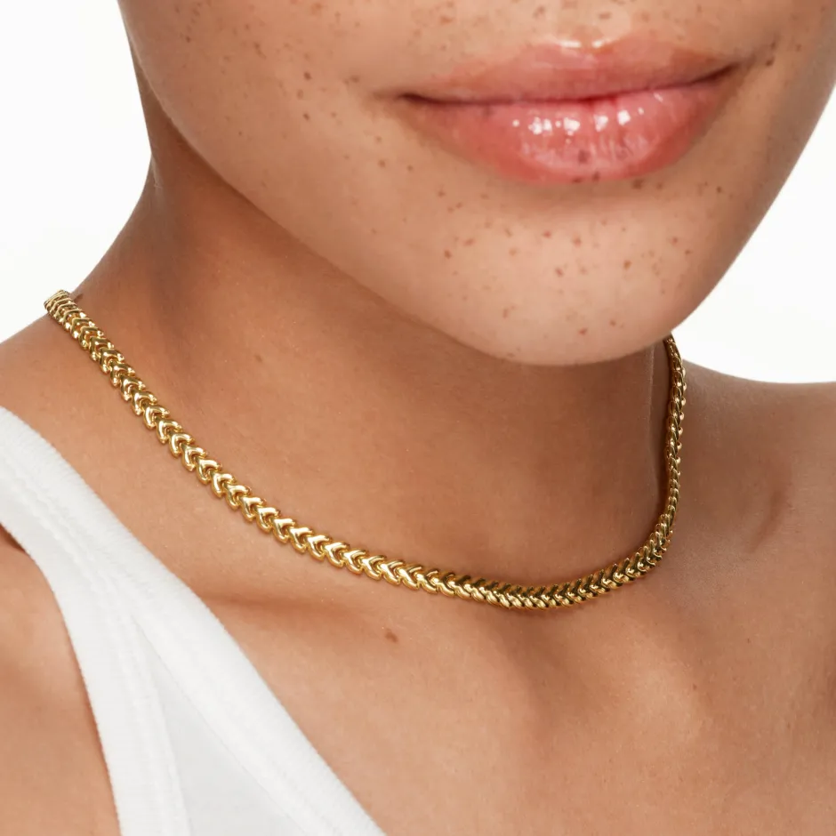 Best Fishtail Chain Necklace in Gold 18k Fine Gold Plated | Necklaces & Pendants
