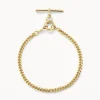 Hot Fob Curb Chain Bracelet in Gold Gifts For Him | 18k Fine Gold Plated