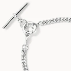 Sale Fob Curb Chain Bracelet in Silver Gifts For Him | 925 Sterling Silver