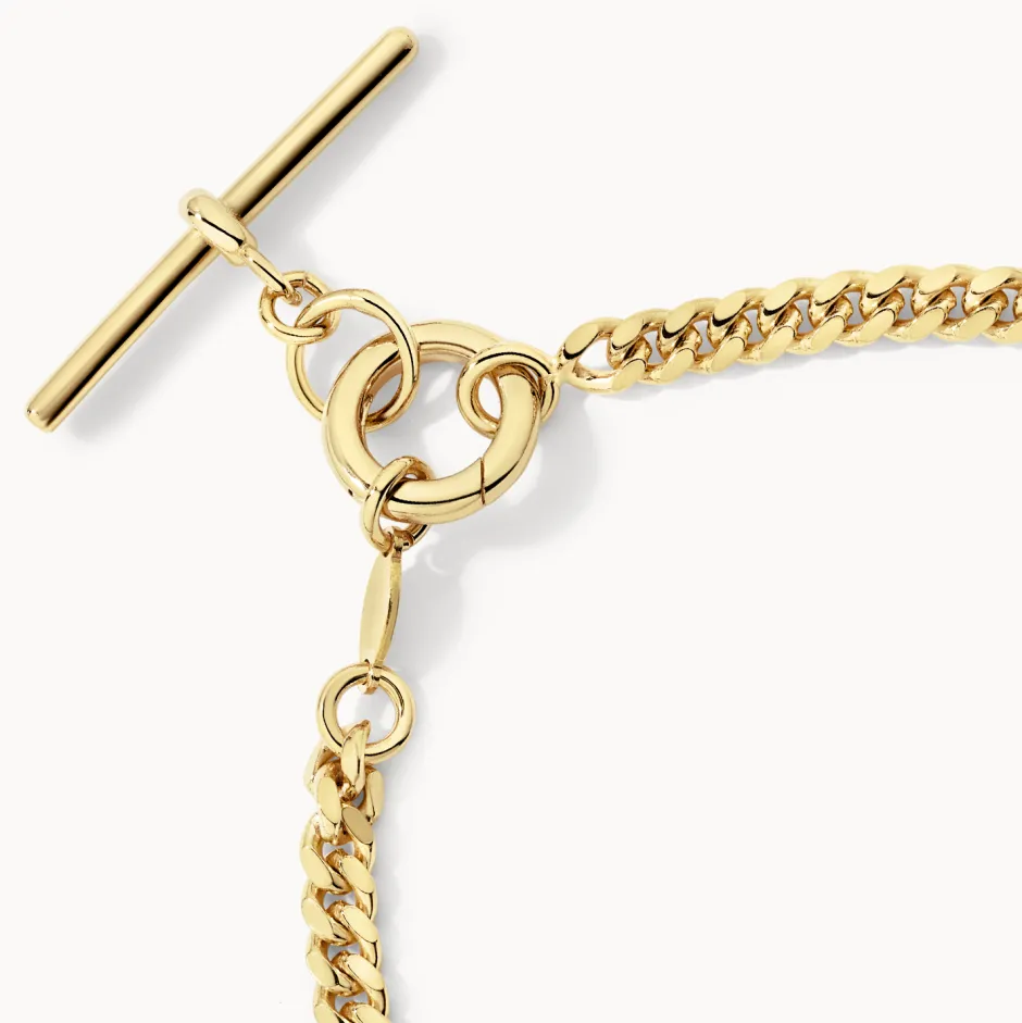 Hot Fob Curb Chain Bracelet in Gold Gifts For Him | 18k Fine Gold Plated